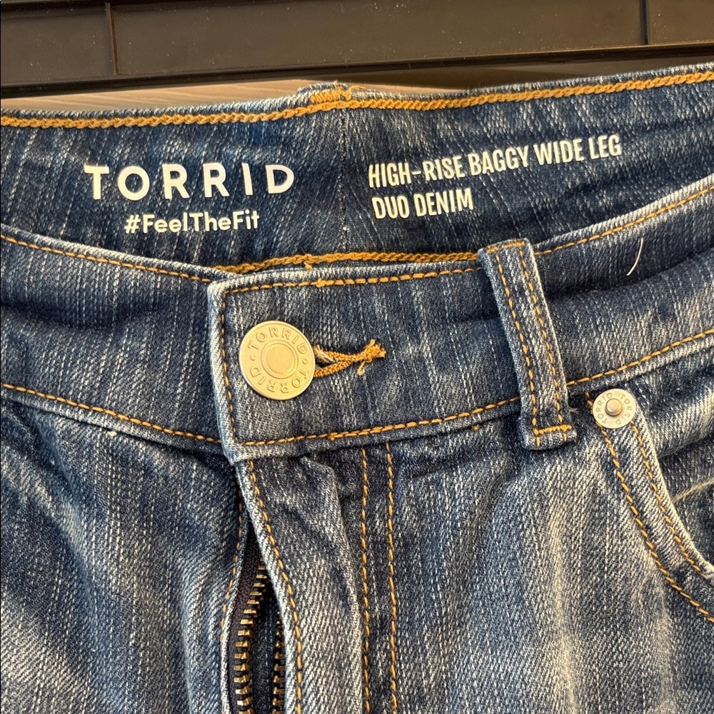 Torrid Wide Leg Blue Jeans - Picture 3 of 6